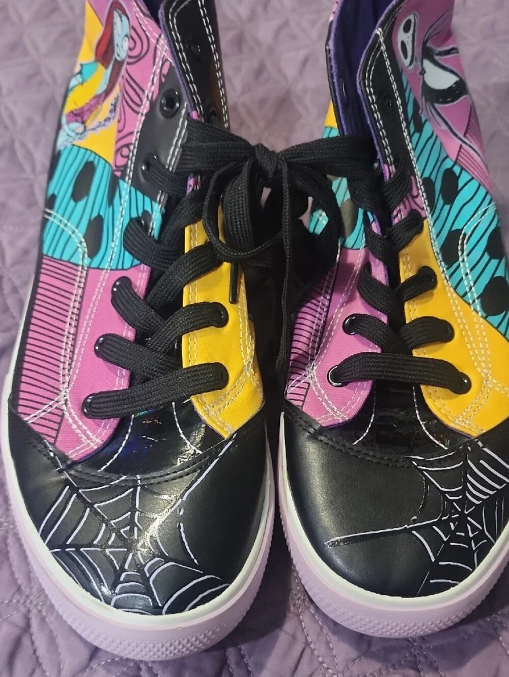 Nightmare Before Christmas Patchwork High-Top Sneakers Size 10